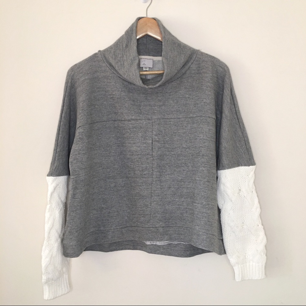 Anthropologie Postcard Knit Sleeved Pullover Med